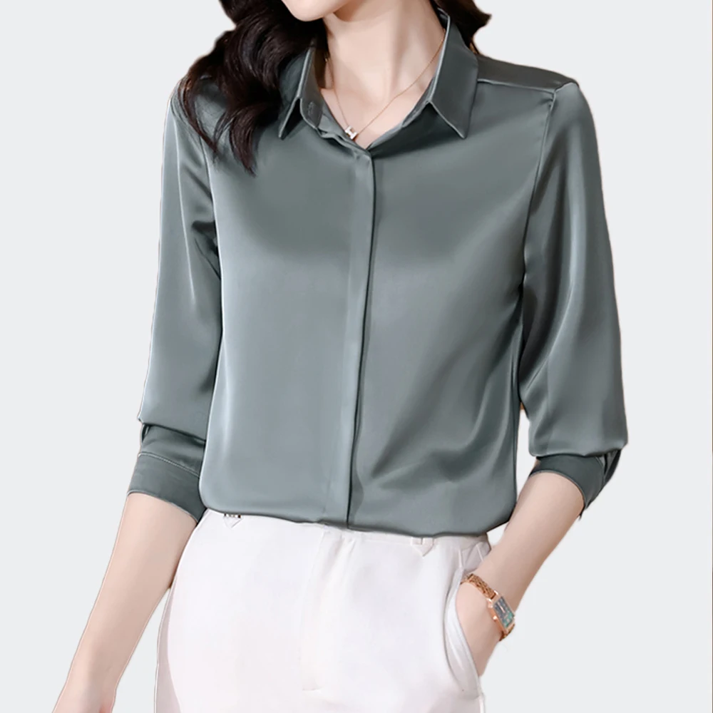 2024 Простые Модные однотонные атласные блузки, женские повседневные базовые Топы, высококачественные винтажные офисные женские рубашки, женская элегантная одежда
2024 Простые Модные однотонные атласные блузки, женские повседневные базовые Топы, высококачественные винтажные офисные женские рубашки, женская элегантная одежда