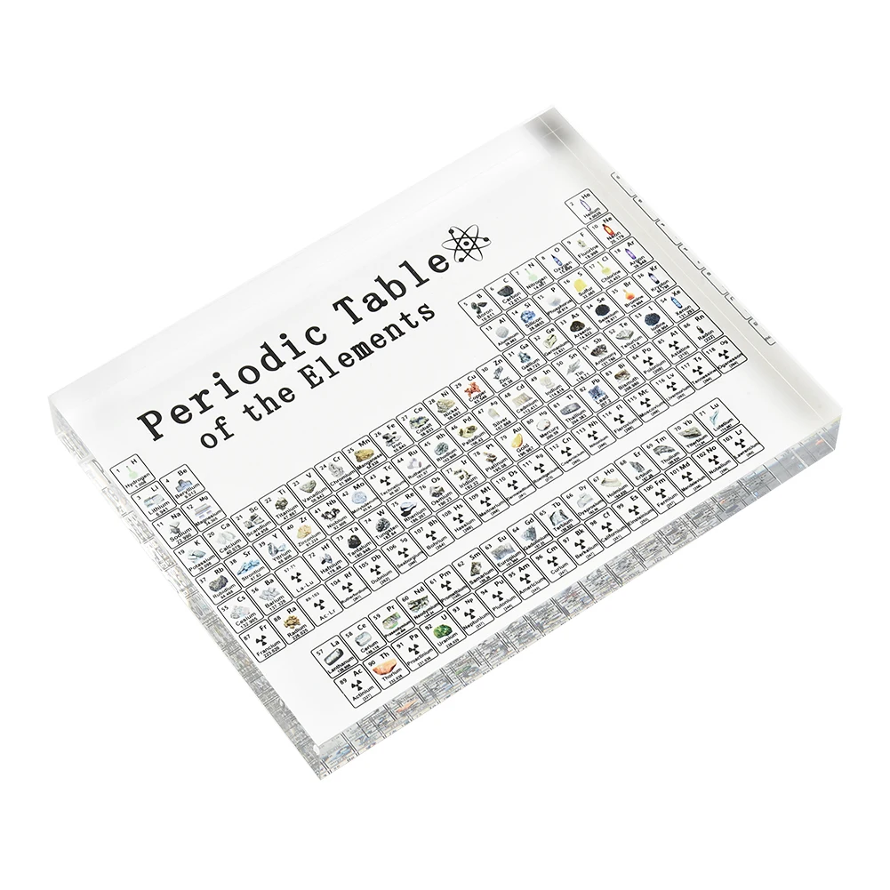 Chemical Element Display Acrylic Periodic Table Teaching School Display Acrylic Crystal Home Decoration Ornaments
Chemical Element Display Acrylic Periodic Table Teaching School Display Acrylic Crystal Home Decoration Ornaments