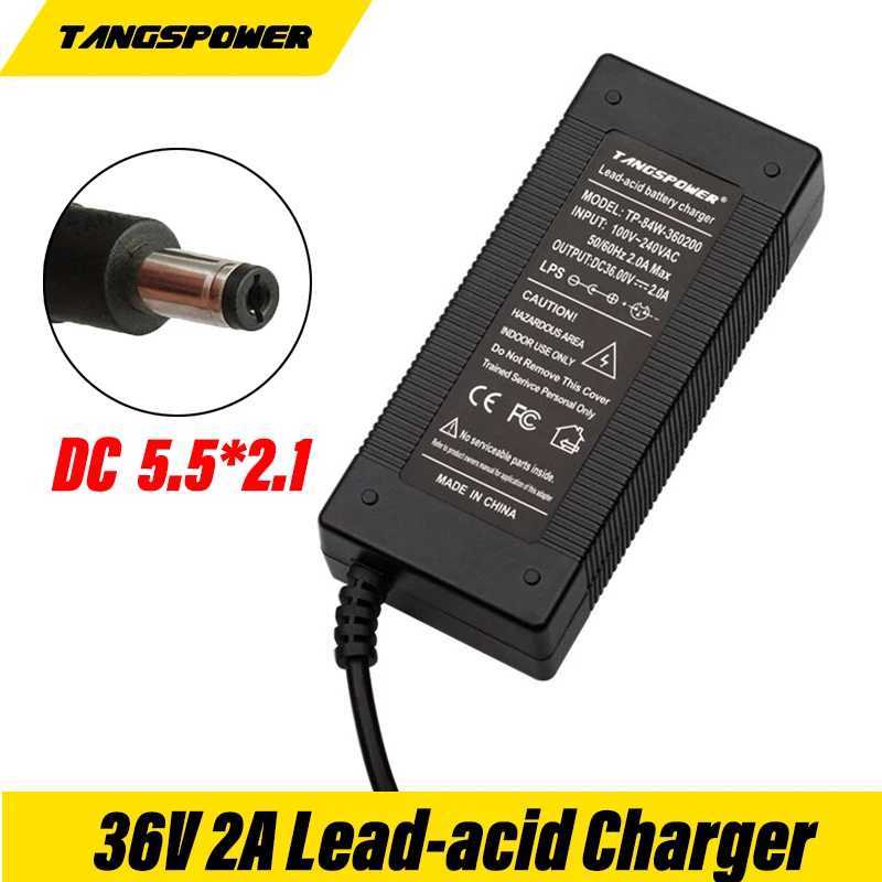 36V 2A Lead-acid Battery For 10Series 36V Electric Bike Wheelchair Batteries Charger DC 5.5*2.1 Connector
36V 2A Lead-acid Battery For 10Series 36V Electric Bike Wheelchair Batteries Charger DC 5.5*2.1 Connector