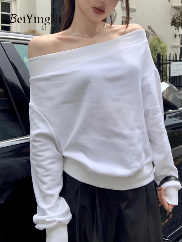 Beiyingni Women Slash Neck Hoodies Sexy Y2K Korean Off Shoulder Loose Hoody Female Fashion Spring Autumn Vintage Sweatshirts
Beiyingni Women Slash Neck Hoodies Sexy Y2K Korean Off Shoulder Loose Hoody Female Fashion Spring Autumn Vintage Sweatshirts