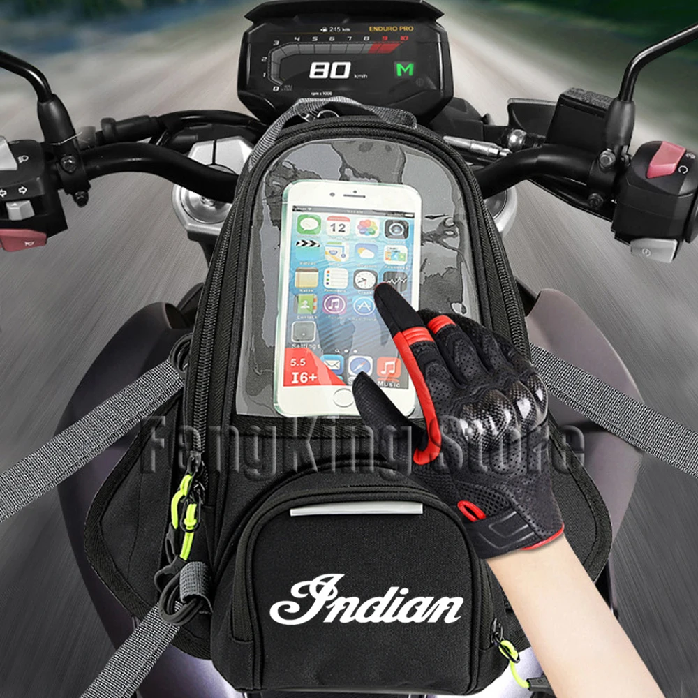 

Motorcycle Magnetic Bag Riding Bag Navigation Fuel Tank Bag Large Screen FOR Indian FTR 1200 S FTR1200 Carbon/Rally Chief VINTAG