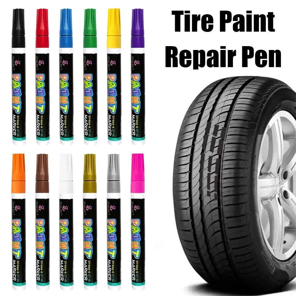 

1pcs 12 Colors Tire Paint Pen Marker Waterproof White Paint Pens Rubber Metal Glass Fabric Tread Markers Tire Marker Paint T7v5