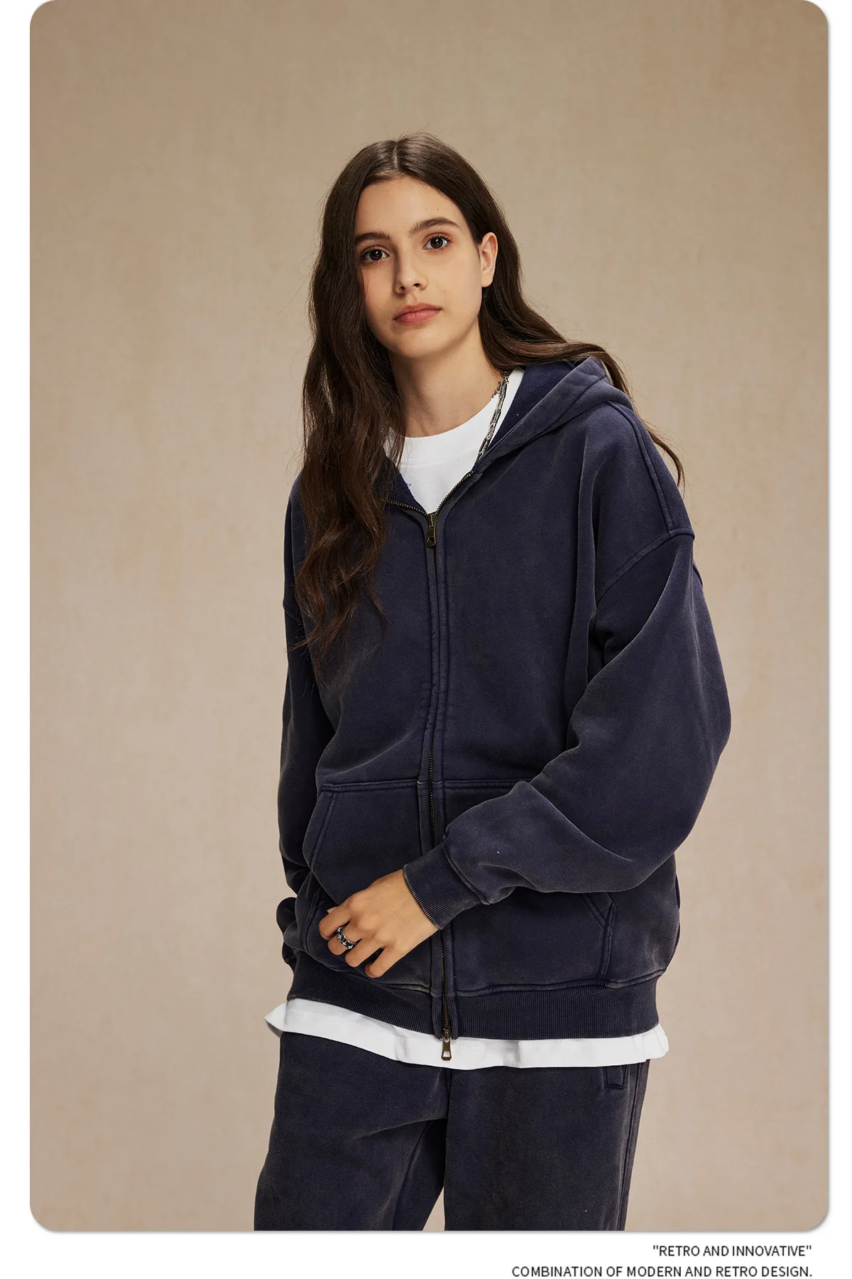 IEFB Men's Wear Wax Printing Vintage Male Hoodies Oversized Loose Zipper Water Washed Plush Sweatshirt Trendy New 9C9349 73 S1c6d58ec4c46455498e08c13be009630D