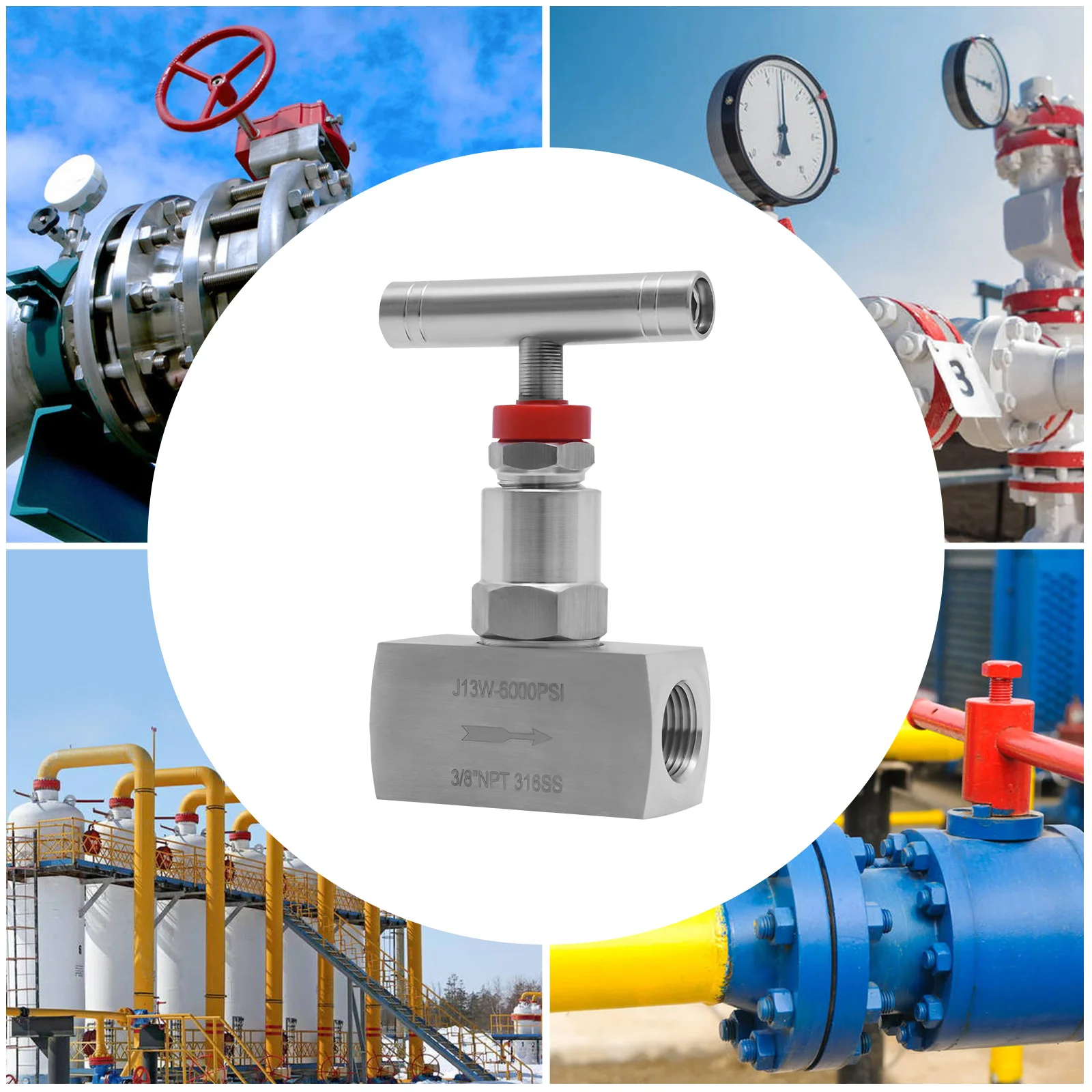 Stainless Steel 316 Straight Needle Valve 3/8" NPT Female Connection Heavy Duty Industrial Hydraulic Flow Control Valve
Stainless Steel 316 Straight Needle Valve 3/8" NPT Female Connection Heavy Duty Industrial Hydraulic Flow Control Valve