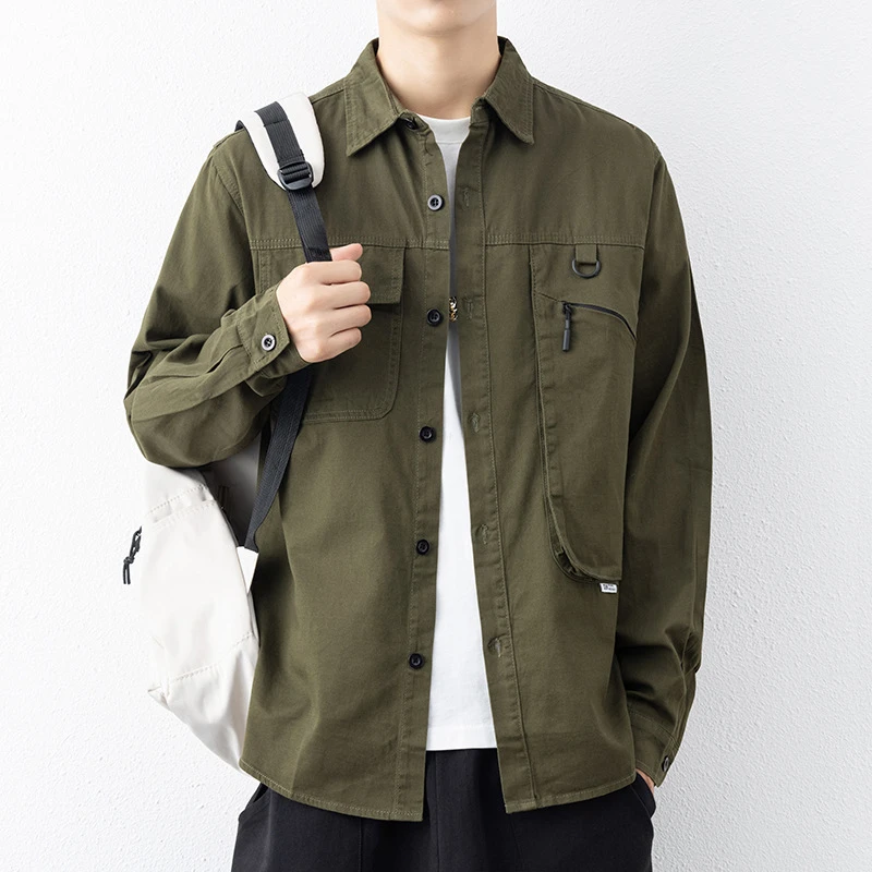 Spring Fall Fashion Men's Multi Pocket Cargo Shirts Long Sleeve Casual Loose Versatile Blouse High Quality 100% Cotton Tops Male
Spring Fall Fashion Men's Multi Pocket Cargo Shirts Long Sleeve Casual Loose Versatile Blouse High Quality 100% Cotton Tops Male