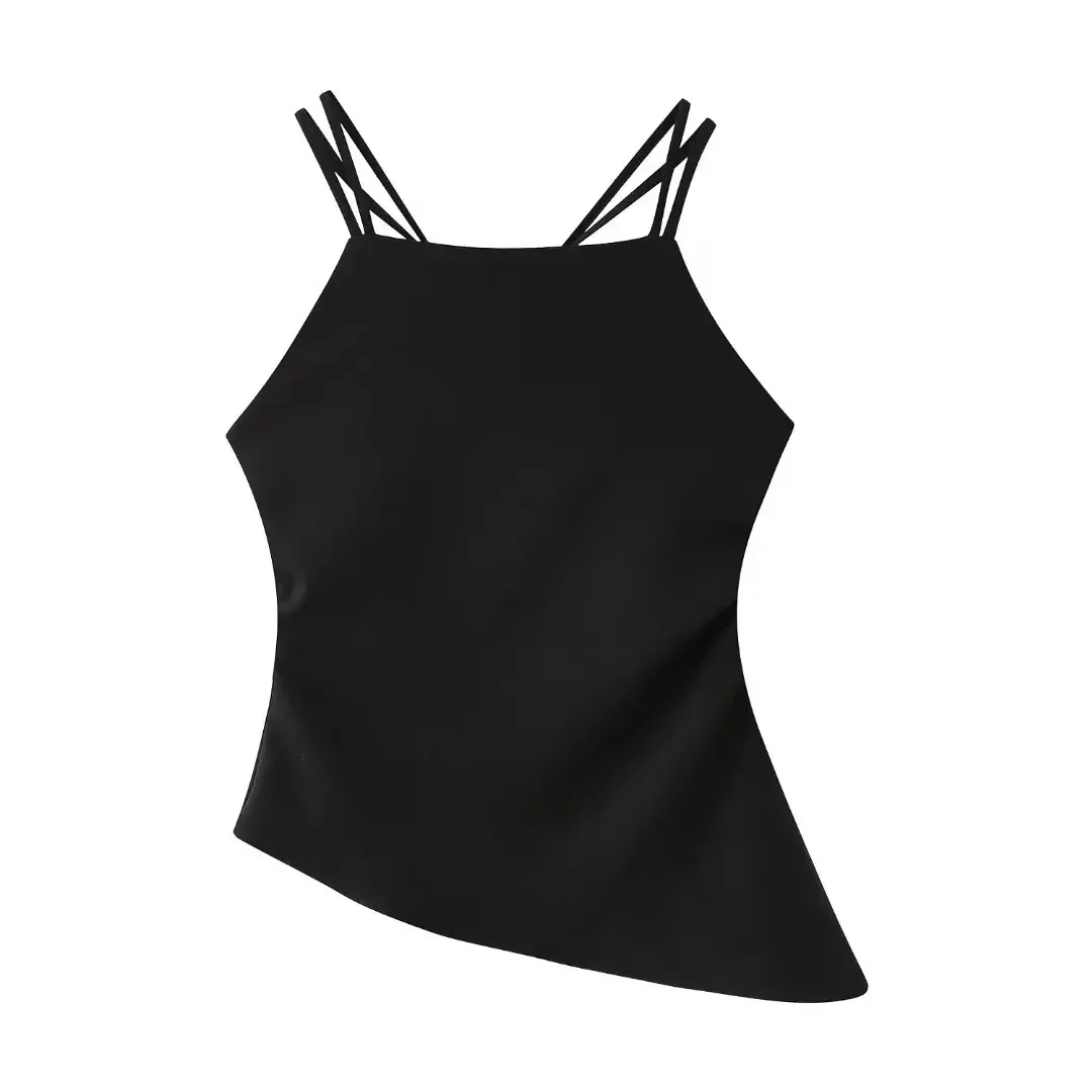 Women's Summer Fashion Cross Back Design Slim Fit Asymmetric Pleated Top Retro Sleeveless Open Back Women's Tank Top Chic Top
Women's Summer Fashion Cross Back Design Slim Fit Asymmetric Pleated Top Retro Sleeveless Open Back Women's Tank Top Chic Top