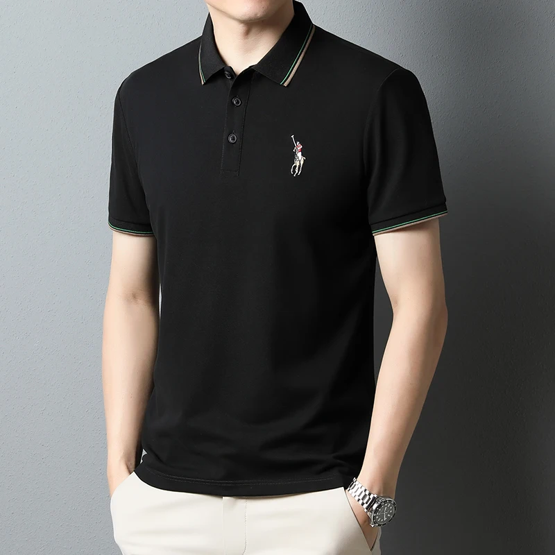 

High-grade Brand Short Sleeves Men Bussiness Casual Polo Shirt For Men Embroidery Summer T Shirts Polos Homme Cotton Top Clothes