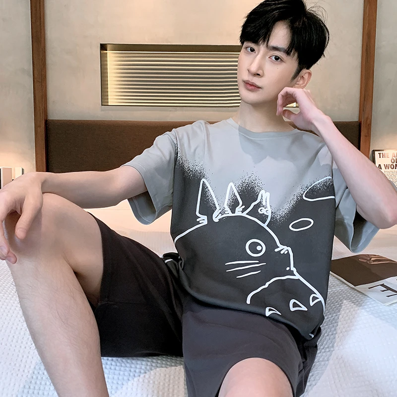 L-3XL Summer Men's Pijama Sets Korean Fashion Sleepwear Pyjama Cartoon Cat Loose Male Cotton Pajamas Conjuntos de Pijama
L-3XL Summer Men's Pijama Sets Korean Fashion Sleepwear Pyjama Cartoon Cat Loose Male Cotton Pajamas Conjuntos de Pijama