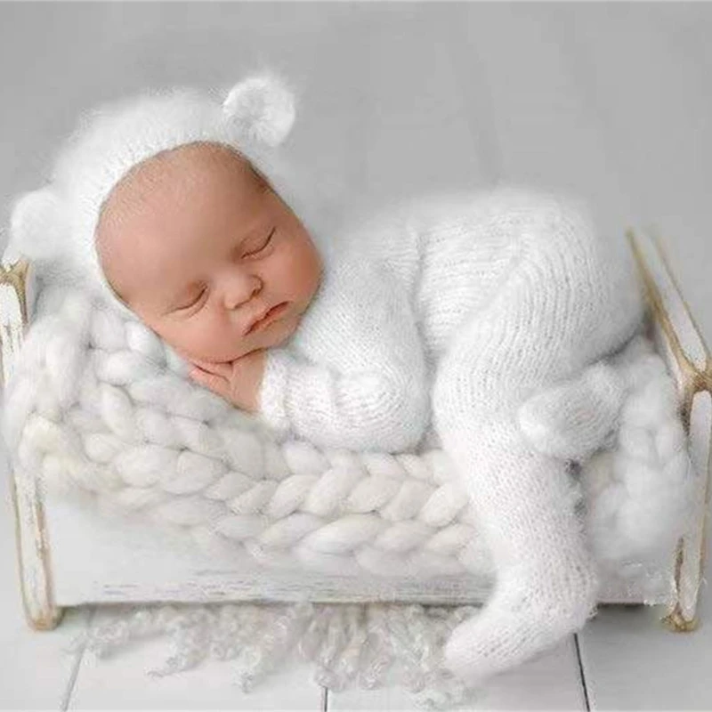 2pcs Newborn Photography Props Baby Boys Girls Crochet Costume Outfits Mohair Bear Hat with Footed Romper Bodysuit
2pcs Newborn Photography Props Baby Boys Girls Crochet Costume Outfits Mohair Bear Hat with Footed Romper Bodysuit