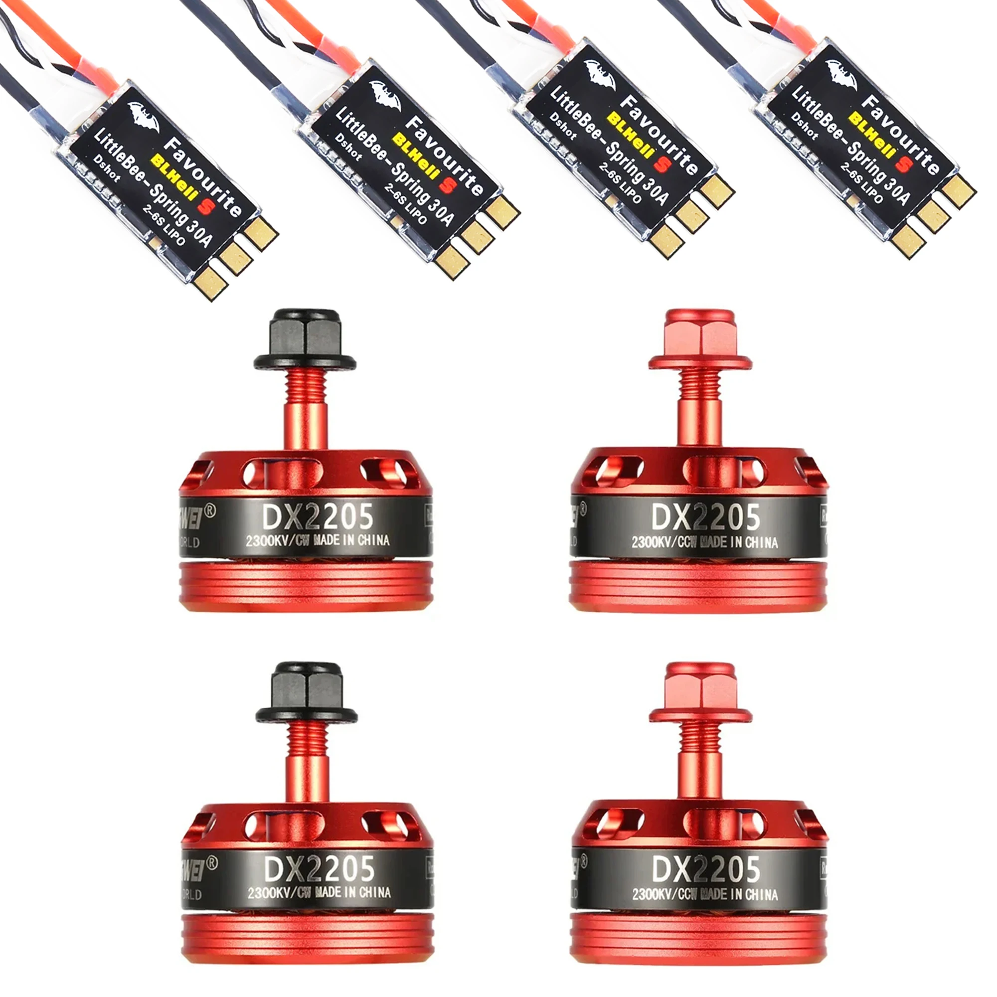 

RC 2205 2300KV CW CCW Brushless Motor 2-4S w/ 30A Favourite FVT ESC for FPV RC QAV250 X210 Racing Drone Quadcopter Multicopter