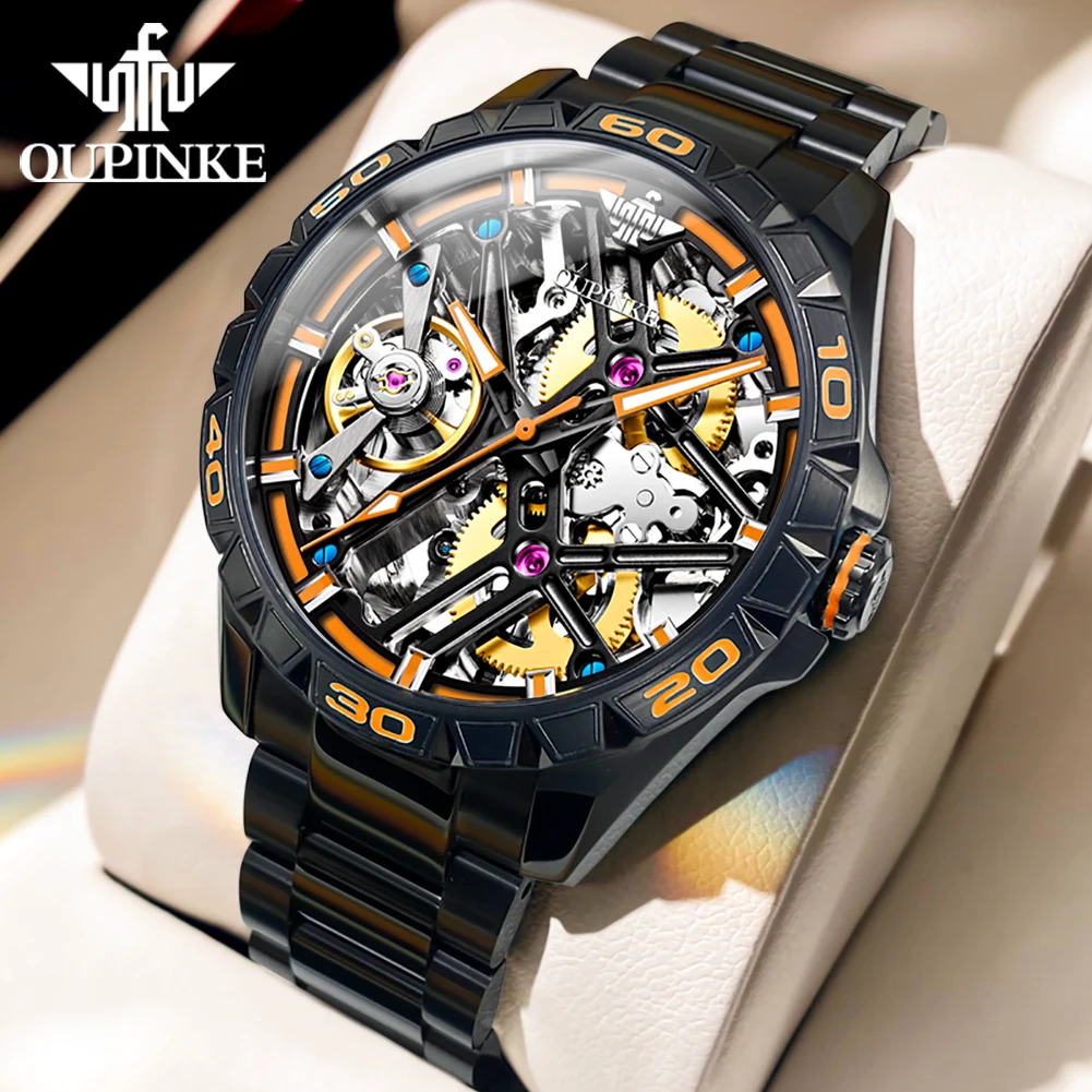 

OUPINKE 3196 Men's Watch Luxury Brand Automatic Mechanical Watch Waterproof Tungsten Steel Sapphire 50mm Large dial Trendy Watch