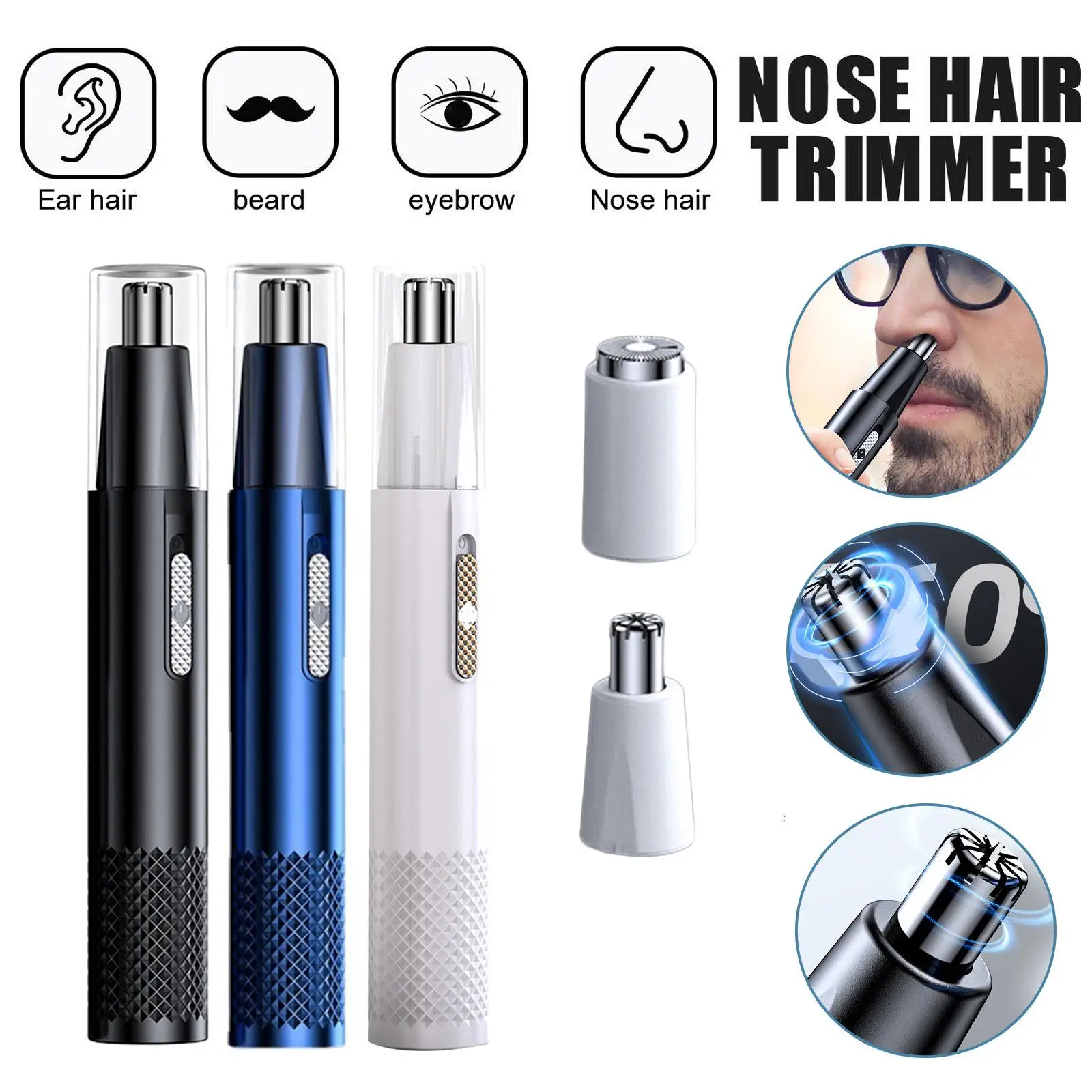 

Electric Nose Ear Hair Trimmer for Men USB Charging Nose Hair Removal Epilator Eyebrow Beard Depilation trymer do nosa F2P8