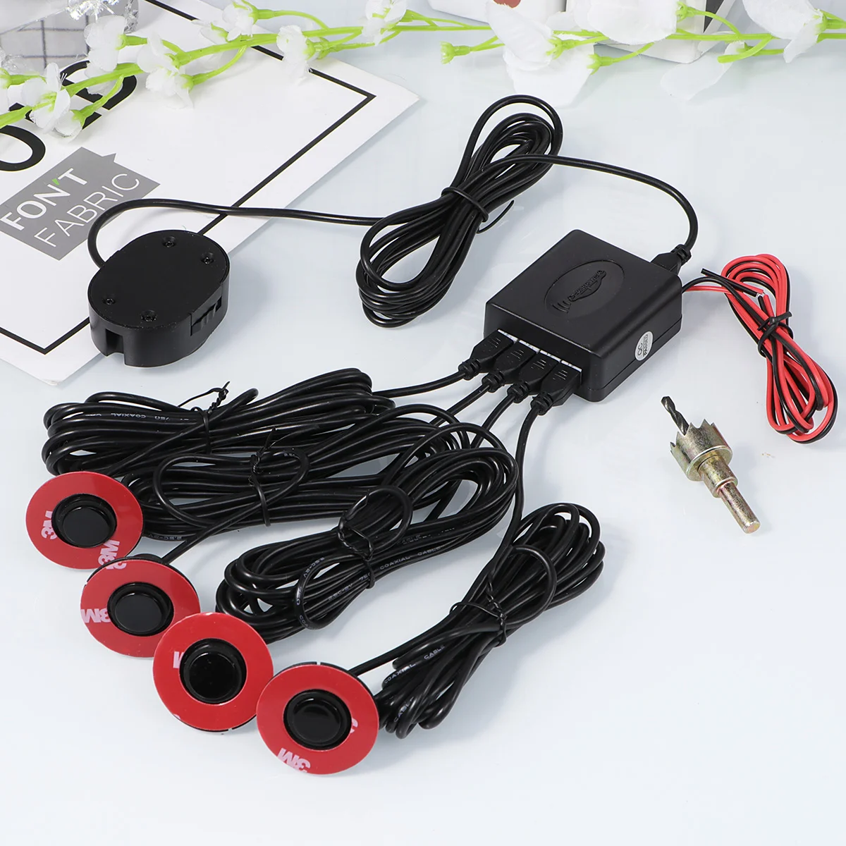 

1 Set Round Shape 4 Sensors Buzzer 165mm Car Parking Sensor Kit Reverse Backup Sound Alert Indicator Probe System PZ330-XK165