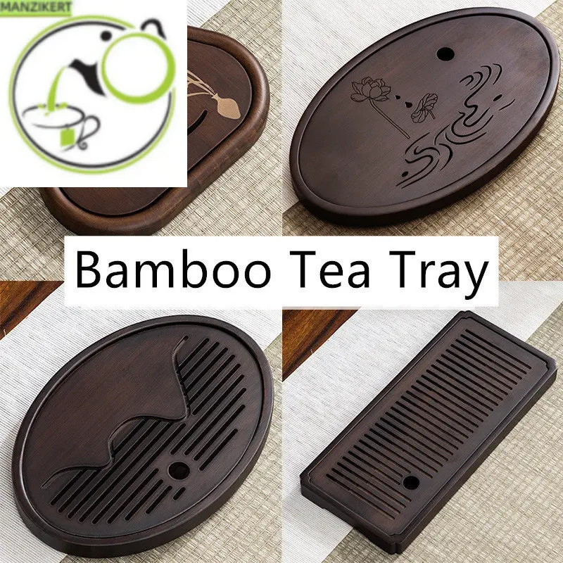 

Natural Bamboo Tea Tray Drainage Water Storage Bamboo Tray Tea Set Accessories Chinese Tea Room Ceremony Tools Wet and Dry Use