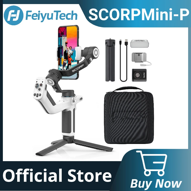 

FeiyuTech Official SCORP MINI-P 3-Axis Handheld Gimbal Handle Grip for Smartphone iPhone Samsung Xiaomi with Tripod 520g load