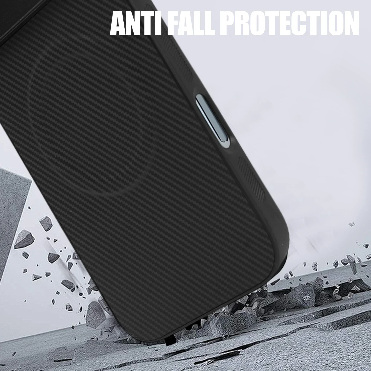 Carbon Fiber Magnetic Case for IPhone 17/17 Pro/17 Air/17 ProMax Ultra Slim Shockproof Phone Cover with Metal Lens Protectors S1c7a8298a35542d591ea169c35a2bffb8