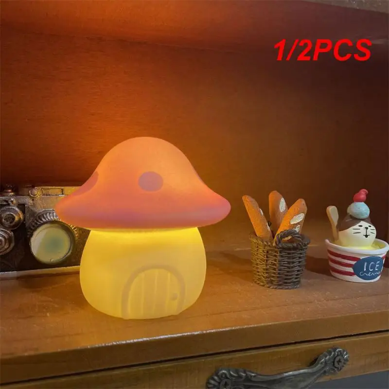 

1/2PCS Creative Mushroom Night Light 1.5w Bedroom Decoration Bedside Lamp Atmosphere Cute Living Room Decor Atmosphere Light