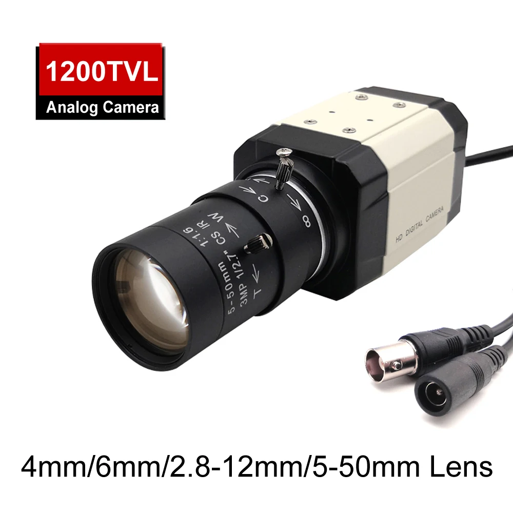 

REDEAGLE 2.8-12mm 5-50mm Varifocal Manual Zoom HD CS Lens Analog 1200TVL Color BOX Mini Video Surveillance Camera TV CVBS Camera