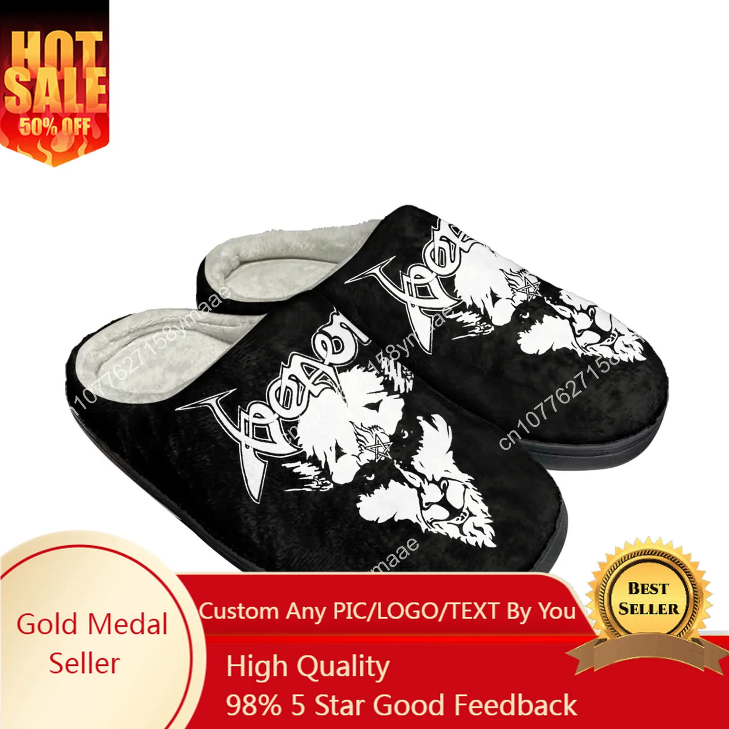

Venom Band Home Cotton Slippers Mens Womens Plush Bedroom Welcome To Hell Keep Warm Shoes Thermal Indoor Slipper Customized Shoe