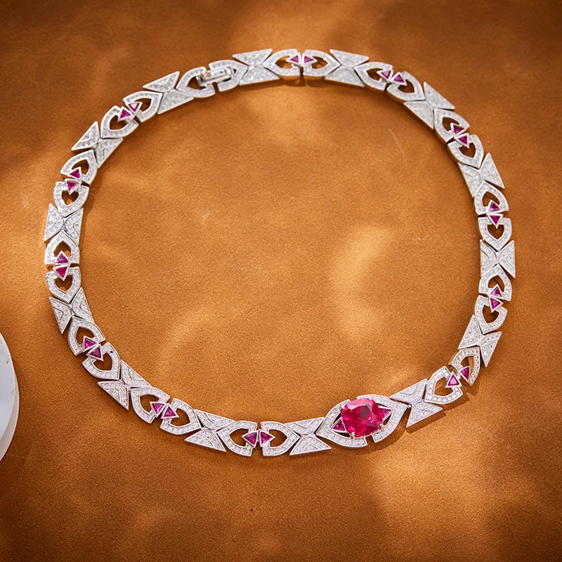 High Grade New Ruby Red Stone Choker Chain Necklaces Earrings Women Luxury Designer Jewelry Sets for Party 3 Mallzona S1c7fb3077a8f4b479cf8c70bf079cd06c High Grade New Ruby Red Stone Choker Chain Necklaces Earrings Women Luxury Designer Jewelry Sets for Party Mallzona