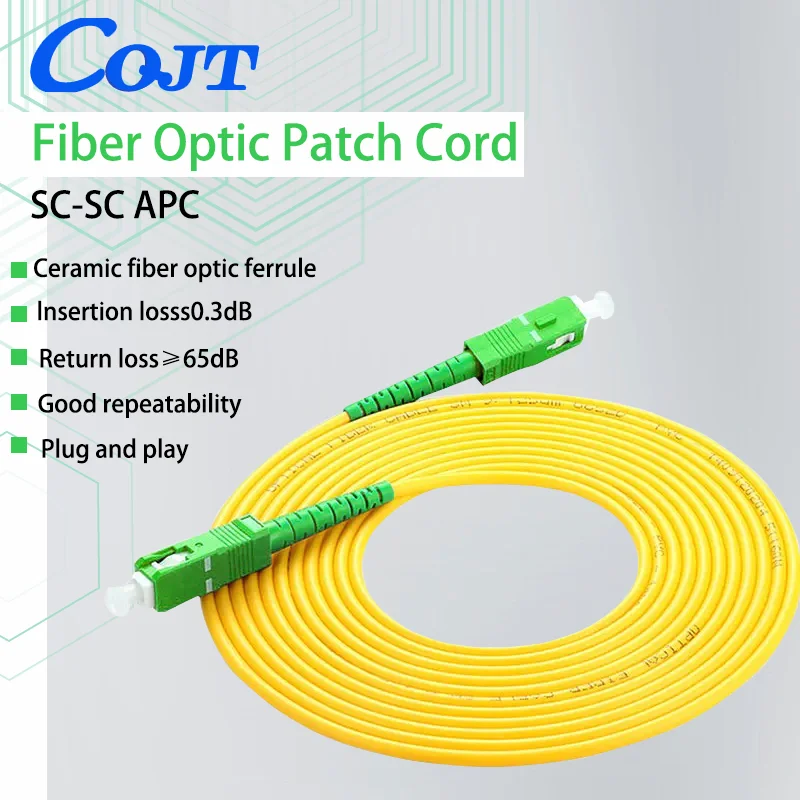 

SC/APC Fiber Optic Patch Cord Cable SC-SC 1/3/5/10/20/30M Jumper Single Mode Simplex 2.0mm Optical Fibra Optica FTTH