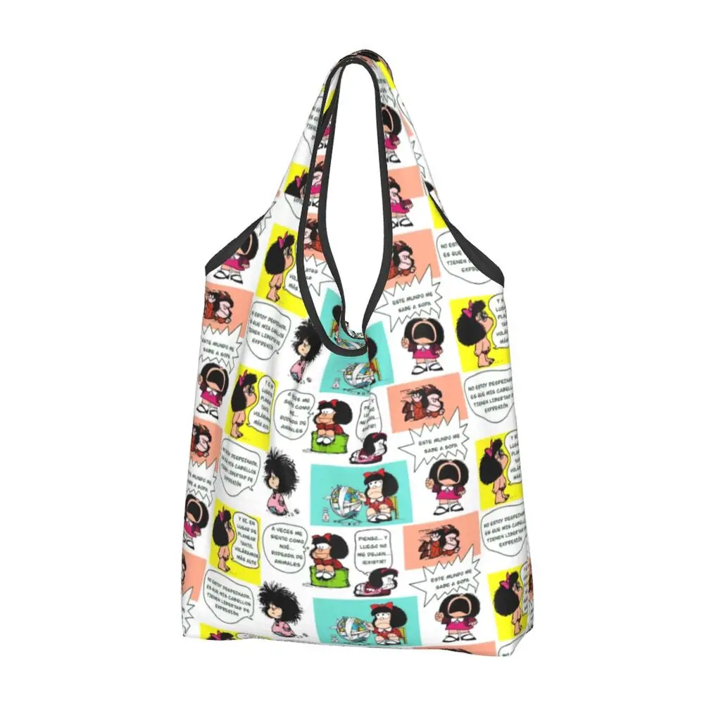 Custom Vintage Mafalda Manga Grocery Shopping Bag 81 S1c80f9a964f74ac69ead3e6aafdb37752