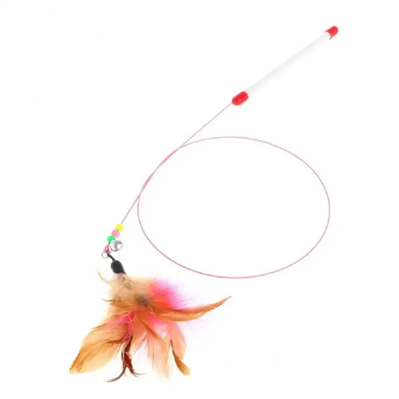 

1pcs Funny Kitten Cat Teaser Interactive Toy Rod With Bell And Feather Toys For Pet Cats Stick Wire Chaser Wand Toy
