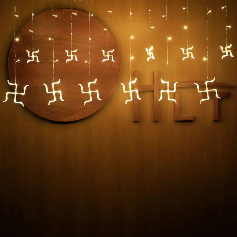 LED Fairy Lights Swastika Garland Curtain String Light for Diwali Deepavali Home Eaves Hanging Decoration Pendant Ornaments
LED Fairy Lights Swastika Garland Curtain String Light for Diwali Deepavali Home Eaves Hanging Decoration Pendant Ornaments