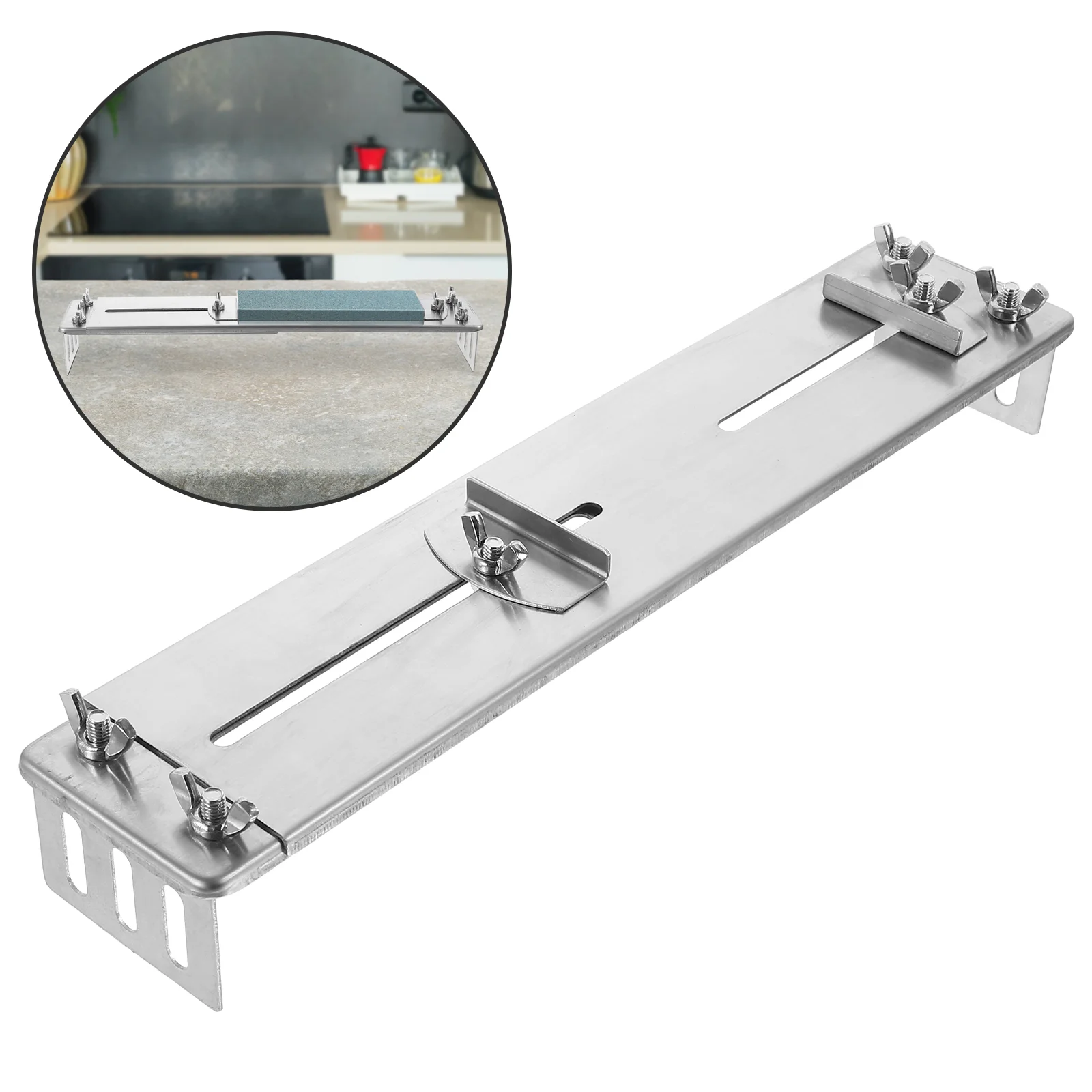 Whetstone Holder Useful Sharpener Supporter for Stand Knives Stainless Steel Fixed Rack Sink Practical Creative
Whetstone Holder Useful Sharpener Supporter for Stand Knives Stainless Steel Fixed Rack Sink Practical Creative