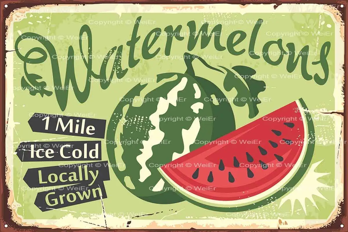 Keviewly Watermelon Organic Locally Grown Wall Tin Sign Retro Iron Painting Metal Plaque Sheet for Cafe Bar Garage Home
Keviewly Watermelon Organic Locally Grown Wall Tin Sign Retro Iron Painting Metal Plaque Sheet for Cafe Bar Garage Home