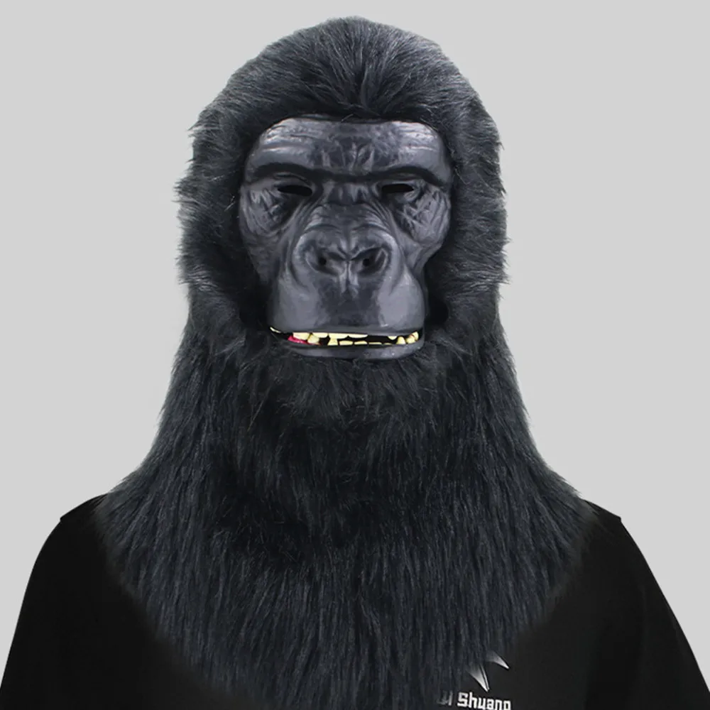 

Full Head Realistic Furry Gorilla Mask with Moving Mouth, Halloween Christmas Costume Party Props