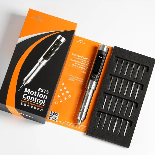 MINIWARE ES15 Intelligent Motion Control Electric Screwdriver USB Chargeable Cordless Screwdriver 16pcs 4mm Bit Set LED Light
MINIWARE ES15 Intelligent Motion Control Electric Screwdriver USB Chargeable Cordless Screwdriver 16pcs 4mm Bit Set LED Light