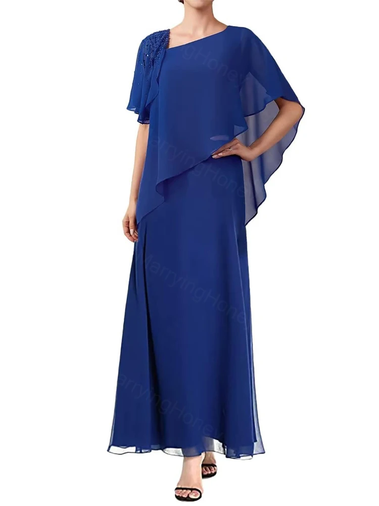 Ruffle Sleeve Mother of The Bride Dress Chiffon Maxi Prom Dress A Line Formal Evening Party Dress for Women Wedding Guest MH870
Ruffle Sleeve Mother of The Bride Dress Chiffon Maxi Prom Dress A Line Formal Evening Party Dress for Women Wedding Guest MH870