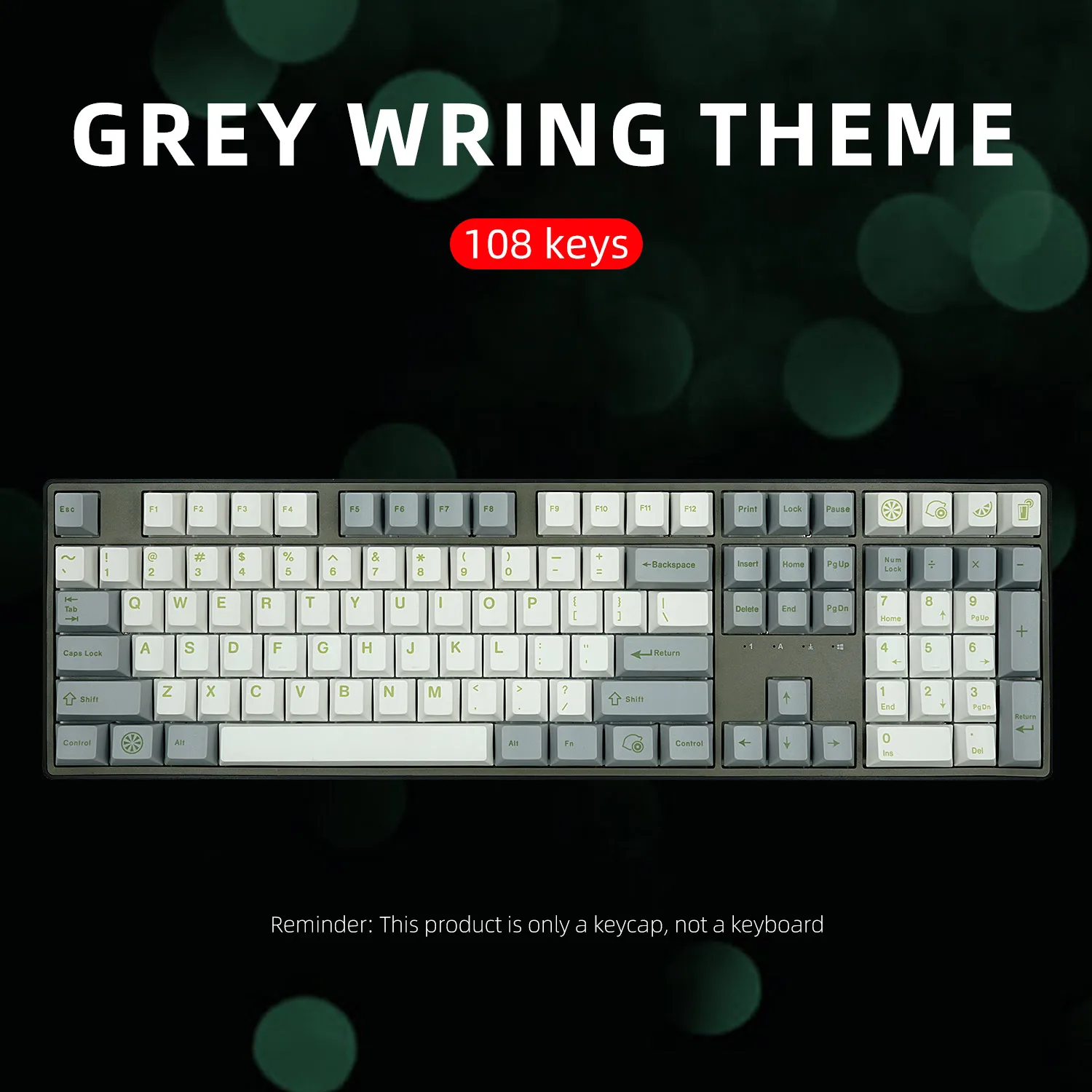 108&132 Keys Cherry Profile PBT Dye-Sub Keycaps Grey Lemon Custom Keycap Set Is Suitable For MX Switch Mechanical Keyboard
108&132 Keys Cherry Profile PBT Dye-Sub Keycaps Grey Lemon Custom Keycap Set Is Suitable For MX Switch Mechanical Keyboard