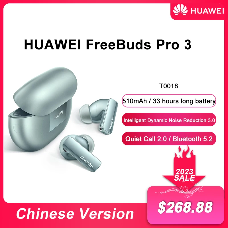 

HUAWEI FreeBuds Pro 3 Wireless Headphone Dynamic Unit ANC Active Noise Cancellation 42dB Hi-Res High-resolution Sound Quality