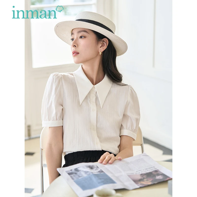 INMAN Women Blouse 2023 Summer Puff Sleeve Pointed Collar Loose Shirt Embroidered Jacquard Elegant Minimalist White Blue Tops
INMAN Women Blouse 2023 Summer Puff Sleeve Pointed Collar Loose Shirt Embroidered Jacquard Elegant Minimalist White Blue Tops