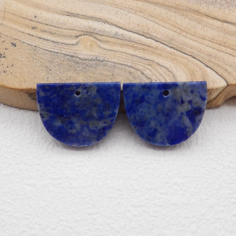 

Semiprecious Natural Stone Lapis Lazuli Earring Bead Accessories For Women Fashion Jewelry DIY Making 20x15x3mm 5g