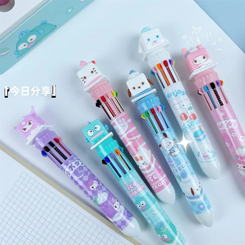 10 Color Sanrio Ballpoint Pens Cute Cartoon Anime Hello Kitty Colour Pencil Press Gel Pen Kids Gifts Office Stationery Supplies
10 Color Sanrio Ballpoint Pens Cute Cartoon Anime Hello Kitty Colour Pencil Press Gel Pen Kids Gifts Office Stationery Supplies