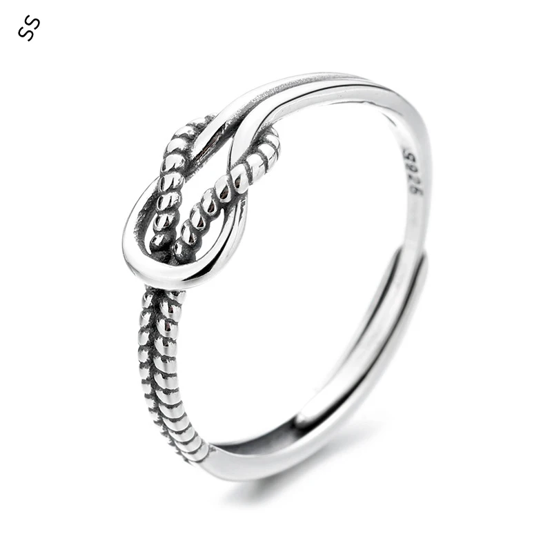 

6MM Width Men/Women's Fashion Resizable Open Ring Simple Twist Knot Prime Loop Adjustable Finger Circle Accessories Charming