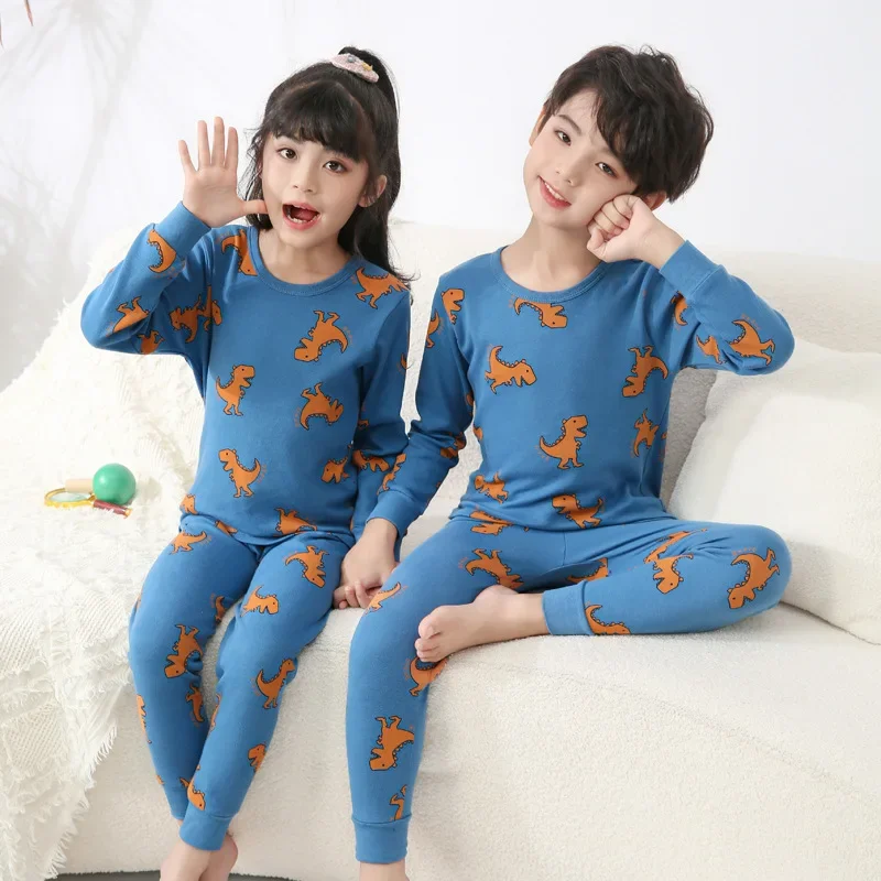 

Kids Pajamas Sets Baby Girls and Boys Halloween Pyjamas Cotton Clothes Dinosaur Cartoon Long sleeve T-shirt+Pants pyjama