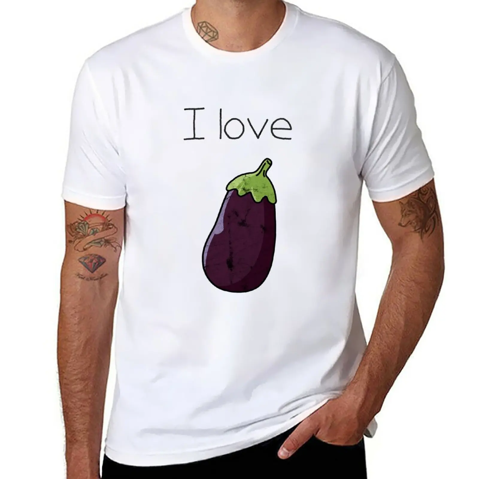 

New I love eggplant gift idea vegan T-Shirt cute clothes Oversized t-shirt sweat shirts new edition t shirt t shirts for men