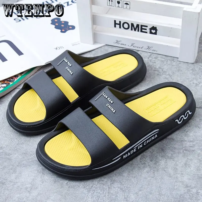 WTEMPO Double-color Bathroom Slippers Men's Summer Platform Super Soft Bathing Slippers Hollow Out Summer Sandals Slides Men
WTEMPO Double-color Bathroom Slippers Men's Summer Platform Super Soft Bathing Slippers Hollow Out Summer Sandals Slides Men
