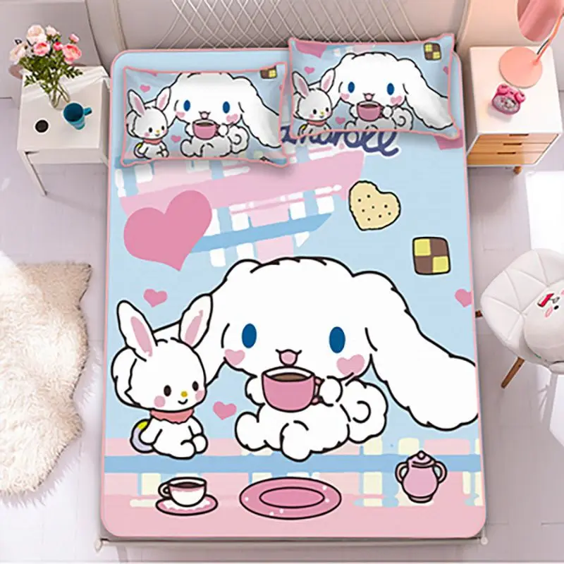 

Наволочка в стиле аниме Sanrio Cinnamoroll, милый коврик из ледяного шелка, домашняя летняя Складная простыня для детской комнаты, подарок для девочек