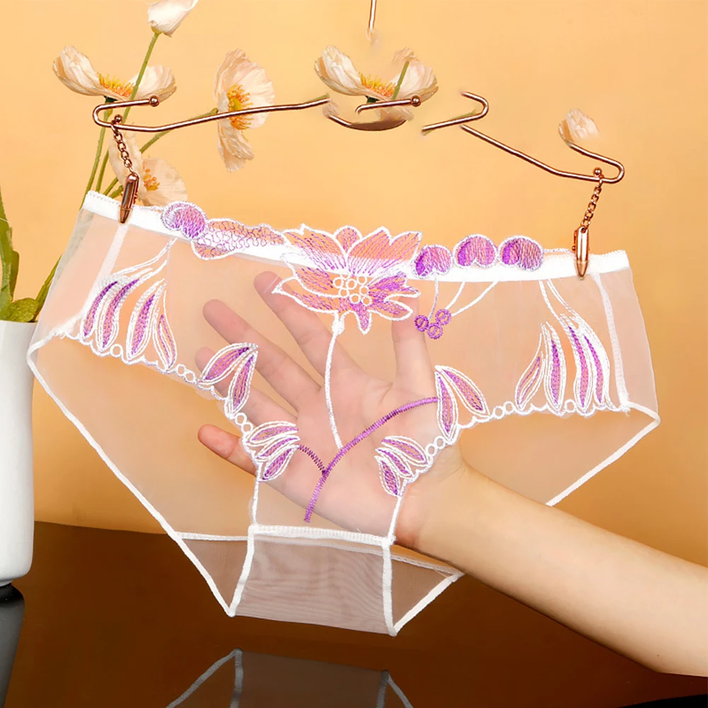 4 Pack Womens Sexy Transparent Sheer Ultra Thin Briefs Seamless Knickers Floral Embroidery Lingerie Breathable Panties Underwear
4 Pack Womens Sexy Transparent Sheer Ultra Thin Briefs Seamless Knickers Floral Embroidery Lingerie Breathable Panties Underwear