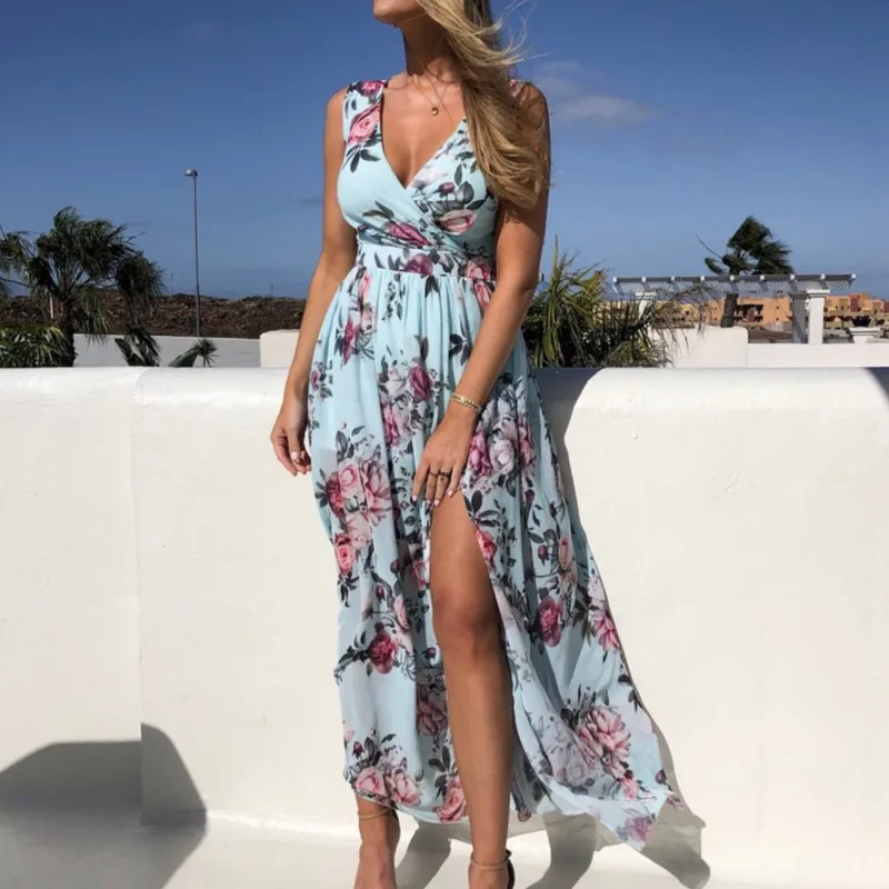 Women Summer Dress Sleeveless V Neck Chic And Elegant Woman Boho Beach Dress Casual Dresses Split Hem Loose Long Skirt
Women Summer Dress Sleeveless V Neck Chic And Elegant Woman Boho Beach Dress Casual Dresses Split Hem Loose Long Skirt