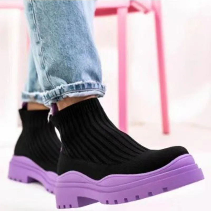 Trend Stretch Boots 2023 Knitting Women's Ankle Boots Winter Soft Square Heels British Style Lady Platform Shoes Botas De Mujer
Trend Stretch Boots 2023 Knitting Women's Ankle Boots Winter Soft Square Heels British Style Lady Platform Shoes Botas De Mujer