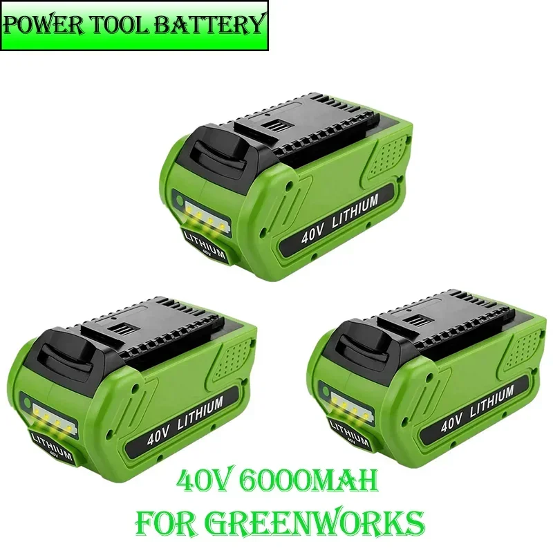 

Power Tool 40V 6.0Ah Replacement LithiumBattery for 6000mAh GreenWorksBattery 29472 29462 G-MAX 29252 20202 22262 25312 L50