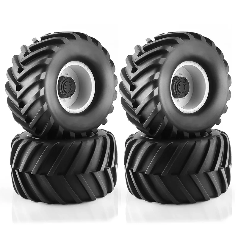 

2PCS 1/8 Truck Rubber Tire w/17mm Hex Plastic Wheel Rim 173mm/91mm Rubber Rocks Tyres Set Fit for Traxxas Maxx Tmaxx E-Revo 3.3