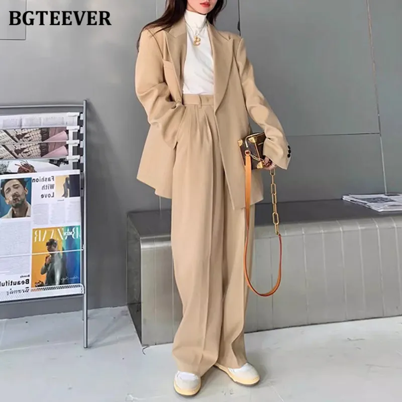 BGTEEVER Vintage Women Blazer Set Long Sleeve Jackets Ladies Straight Pants Autumn Loose Women Trousers Suits
BGTEEVER Vintage Women Blazer Set Long Sleeve Jackets Ladies Straight Pants Autumn Loose Women Trousers Suits