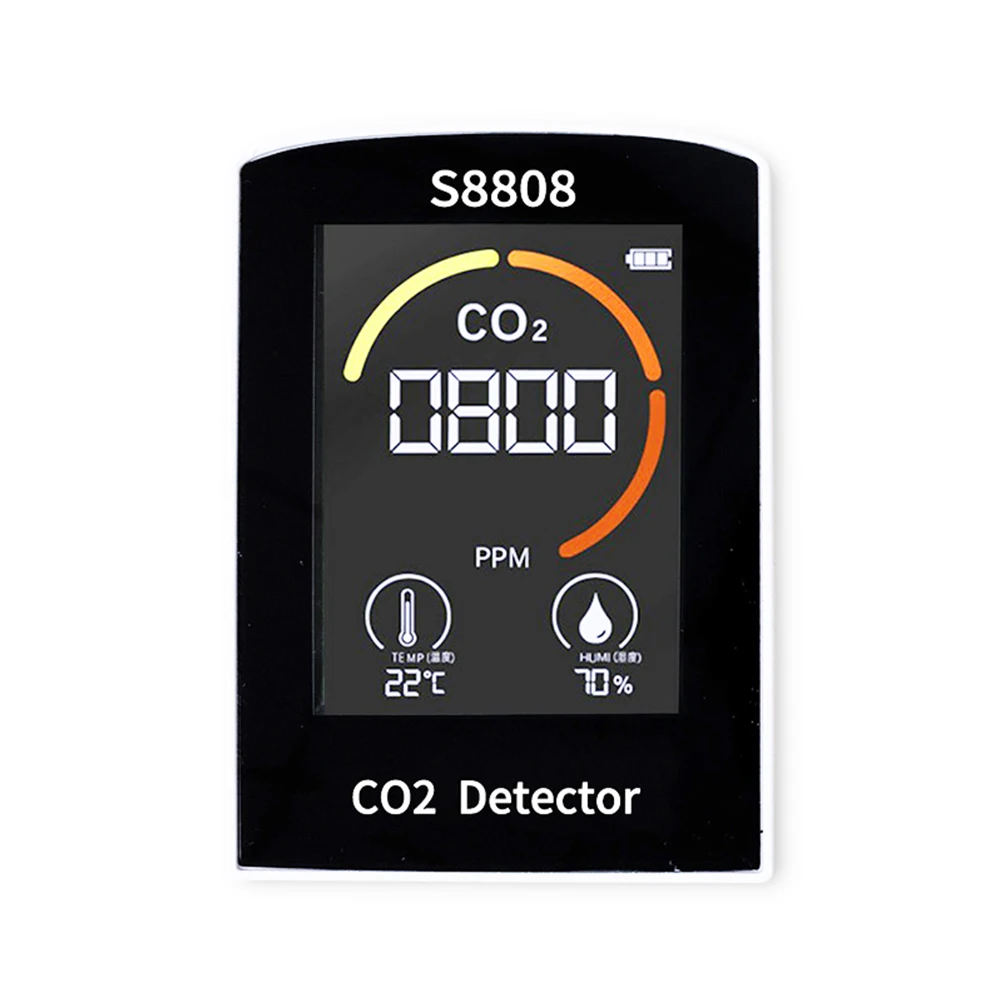 

Детектор углекислого газа в реальном времени, датчик температуры и влажности воздуха с зарядкой от USB, портативный измеритель углекислого газа